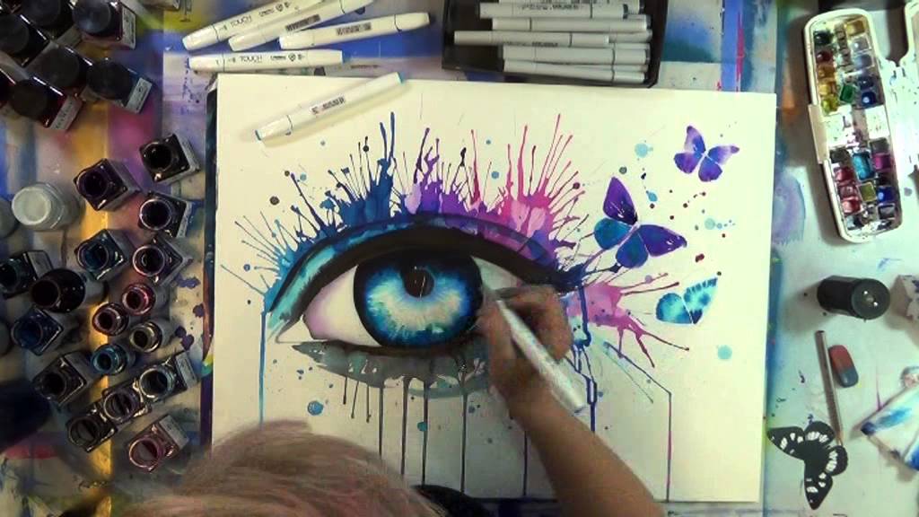 How to paint a colorful Eye with Butterflies -Speedpainting-
