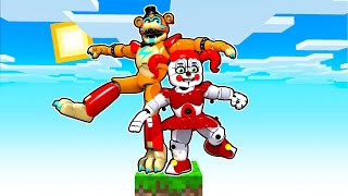 Circus Baby and Glamrock Freddy Play ONE Block SKYBLOCK Challenge in Minecraft