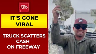 Armoured Truck Scatters Cash On Southern California Freeway, People Stop Cars To Grab Money