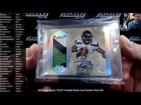 2020 Super Break "12/15" Football 10 Box Case Random Teams #8 ~ 6/11/20