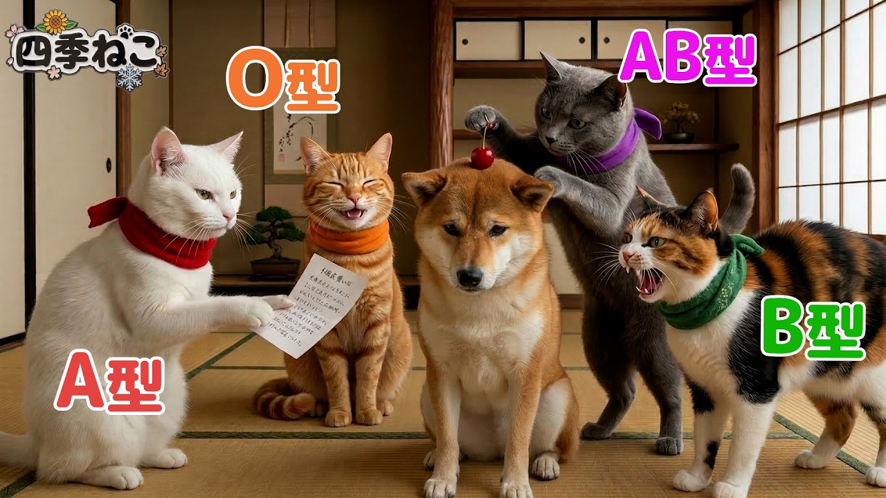 【血液型あるある】 本気で怒った時の瞬間🐱💢【四季ねこ】