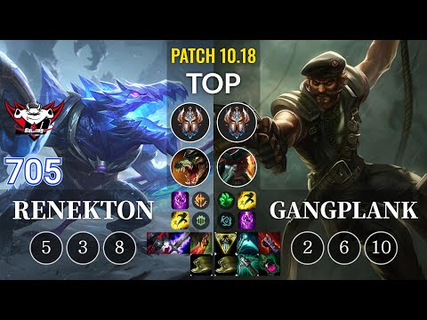 JDG 705 Renekton vs Gangplank Top - KR Patch 10.18