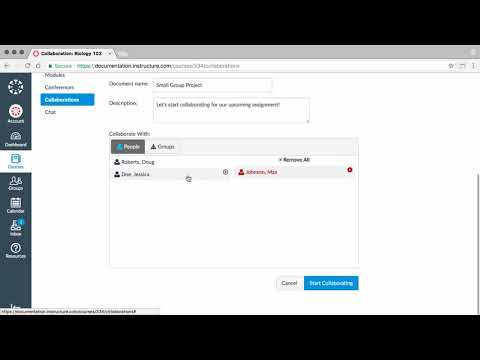 Collaborations   Canvas Tutorial Video Series