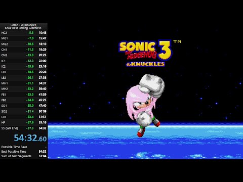 Sonic 3 & Knuckles - All Emeralds Glitchless Speedrun with Knuckles (100%) in 54:32 [Current Record]