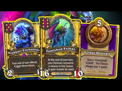 5X FELBAT with THE TRINKET AND GOLDEN DRAKKARI | Season 8 | Hearthstone battlegrounds