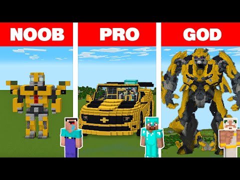 Scorpy - Minecraft NOOB vs PRO vs GOD: BUMBLEBEE HOUSE BUILD CHALLENGE in Minecraft Animation