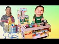 CALEB & MOMMY PRETEND PLAY SHOPPING with GROCERY STORE and FOOD TOYS FOR KIDS!