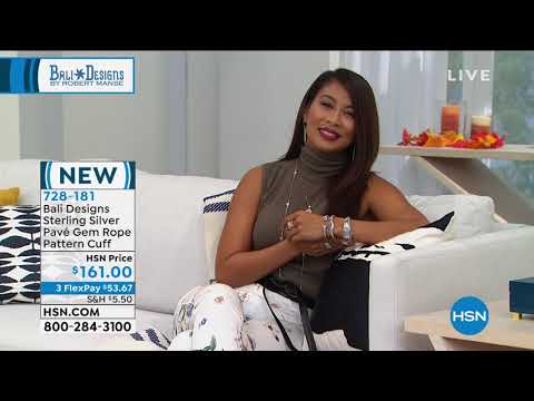 Bali Designs Sterling Silber Pav Edelstein Seil Muster C...