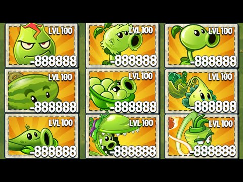PvZ 2 1000 Plants Level 100 vs Jurassic Fossilhead Zombie Level 100