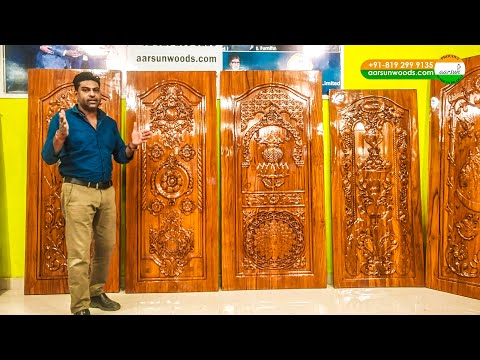 Interior carved wooden door, for home