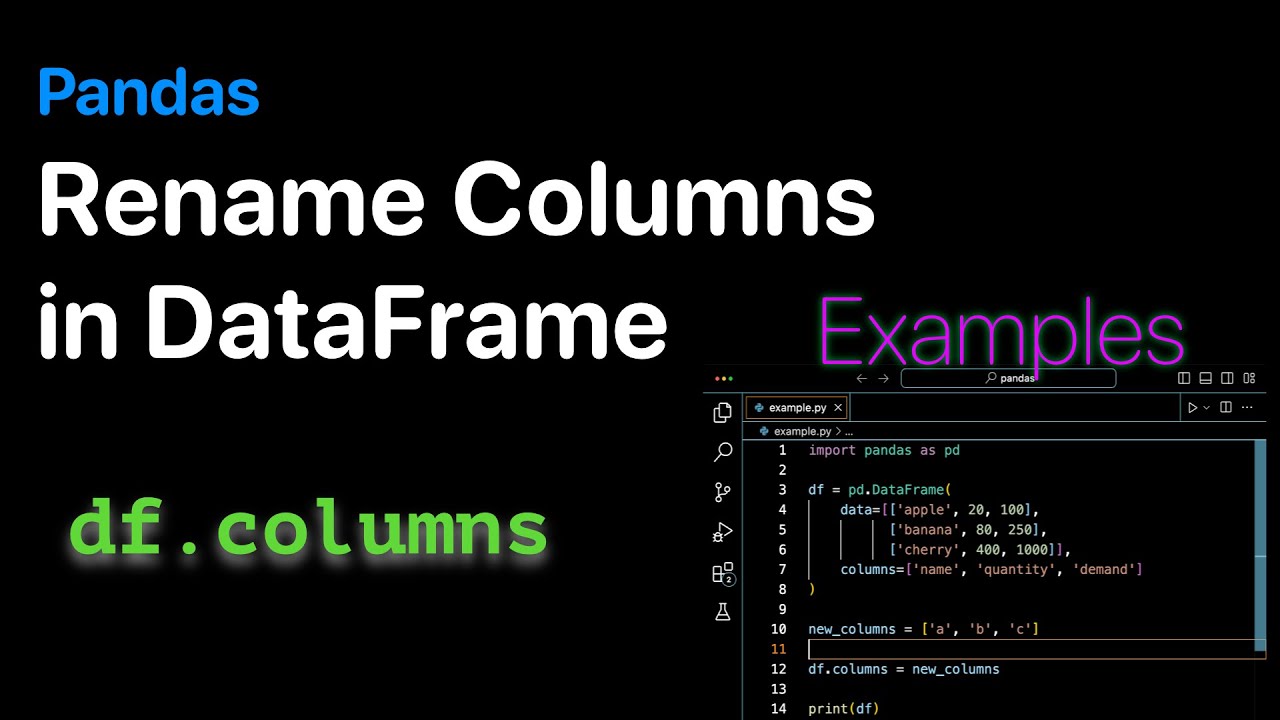 How to change Column Names in a Pandas DataFrame - Examples | ProgramGuru.org