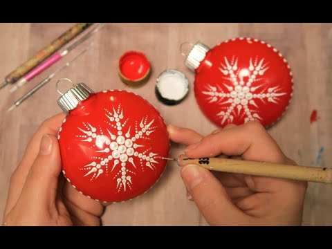 CLASSIC Dot Mandala Snowflake Ornament Painting CUTE & EASY!