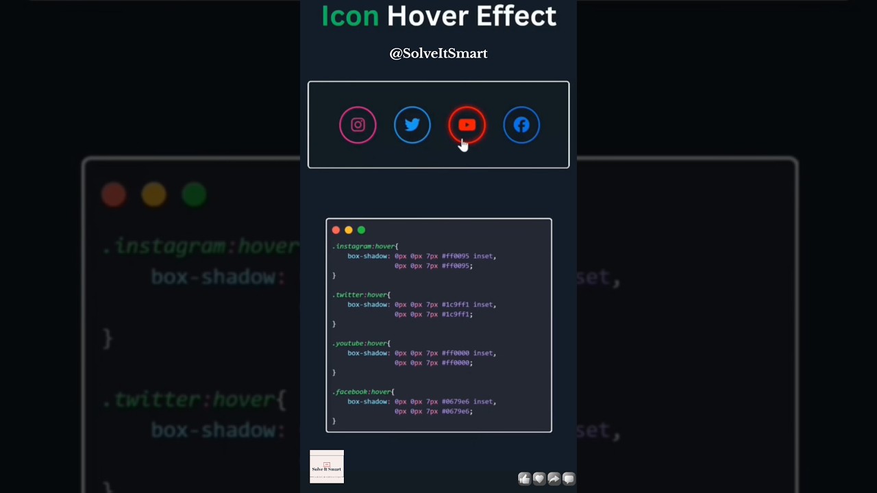 🔥HTML,CSS - Icon Hover Effect || Solve It Smart