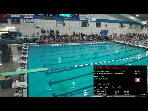 12/3/2021 St. Cloud State-Rochester Invite 1 Frida2:15 pm.  Diving PRELIMS. Rochester Rec Center.