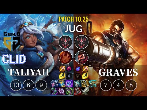 GEN Clid Taliyah vs Graves Jungle - KR Patch 10.25