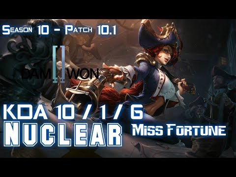 DWG Nuclear MISS FORTUNE vs EZREAL ADC - Patch 10.1 KR Ranked