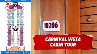 Carnival Vista Oceanview Cabin Tour Room 10206| Lido Deck Accessible Cabin