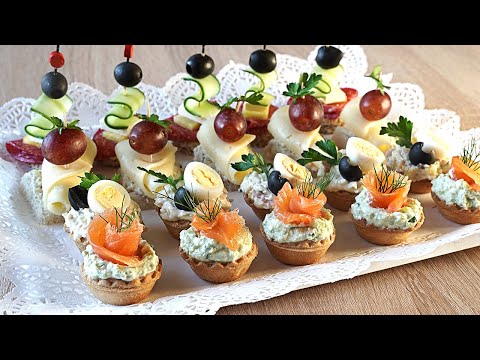 Canapés surtidos y fáciles de hacer para Navidad. Siempre que los hago gustan mucho
