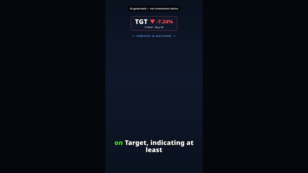 Why Is Target Stock Falling Today? TGT -7.24% (May 20) — Retail Earnings Disappoint