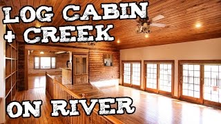 preview picture of video 'Log Cabin w Creek in Kentucky - Small house Log home prepper survivalist'