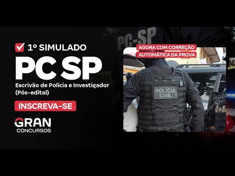 Concurso PC SP Investigador e Escrivão - Correção do 1ª simulado