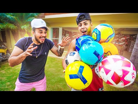 DEI VÁRIAS BOLAS DE FUTEBOL DE PRESENTE PARA MEU AMIGO