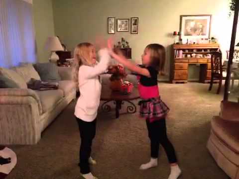 Isabella and Olivia cheer