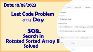 YouTube video '81 || Search in Rotated Sorted Array II || C++ || Leetcode Daily Challenge'
