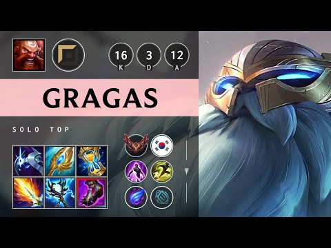 Gragas Top vs Gwen - KR Grandmaster Patch 25.11