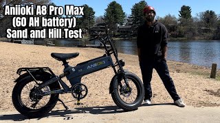 First e-bike adventure: aniioki a8 pro max 52v (60Ah battery) Sand and hill test
