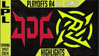 JDG vs NIP Highlights ALL GAMES | LPL Spring 2024 Upper R4 Playoffs | JD Gaming vs Ninjas In Pyjamas