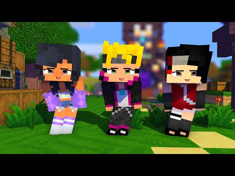 POI POI FIRST MEET YAY! ARIGATO APHMAU NEW FRIEND BORUTO & SARADA - MINECRAFT ANIMATION #shorts