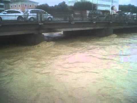 Senigallia 2014: l'acqua del Misa sotto il ponte della Strada Statale