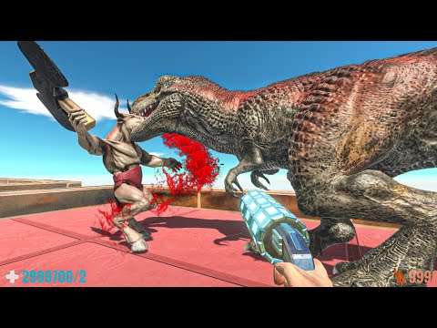 ⚡PULSE BLASTER AND T-REX⚡ DEATH RUN⚡-Animal Revolt Battle Simulator