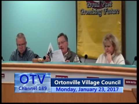 1 23 2017 Ortonville Village Council Meeting