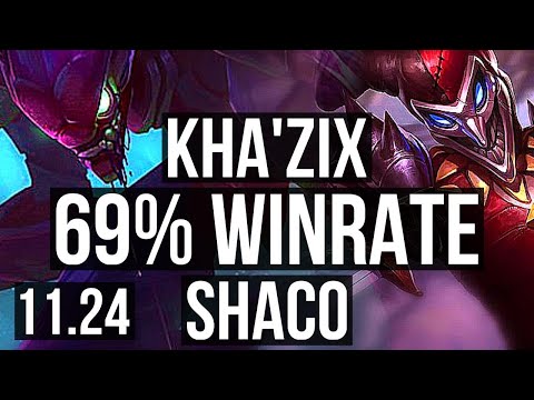 KHA'ZIX vs SHACO (JNG) | 69% winrate, 12/2/8, Dominating | NA Diamond | 11.24