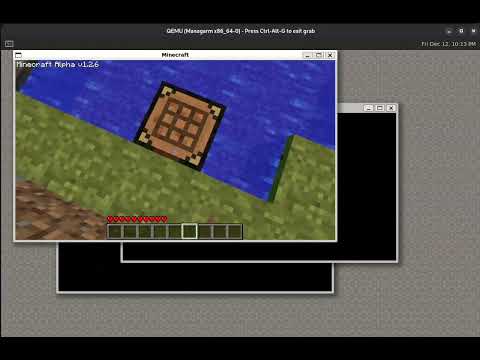Minecraft Alpha running on Managarm