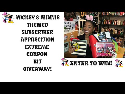 MICKEY & MINNE DISNEY THEMED EXTREME COUPON KIT~SUBSCRIBER APPRECIATION GIVEAWAY~ENTER TO WIN ♥️ Video