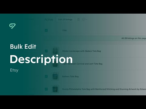 Bulk Edit Etsy Descriptions in Vela