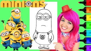 Coloring Minions Despicable Me Coloring Book Page Prismacolor Colored Markers | KiMMi THE CLOWN