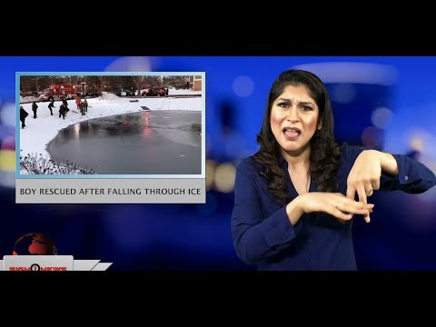 Boy rescued after falling through ice (ASL - 1.14.19)