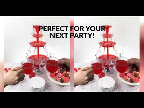 Nostalgia 3-Tier Party Fountain with LED Lighted Base, 1.5 Gallon 8 Cup, Clear Reviews