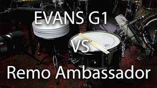 Video thumbnail for Evans G1 coated vs Remo Ambassador on Snare by Marius Schulte