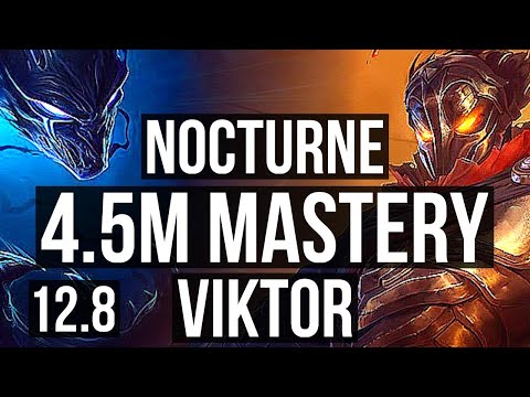 NOCTURNE vs VIKTOR (MID) | 4.5M mastery, 10/1/4, 1900+ games, Legendary | EUW Grandmaster | 12.8