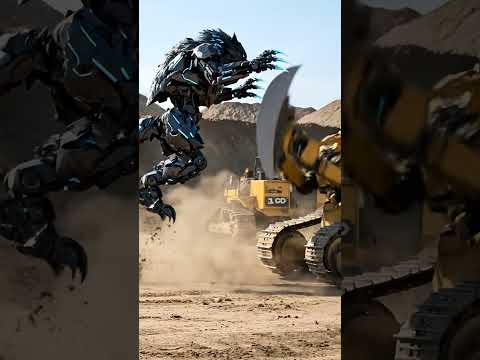 Wolf vs Bulldozer Mecha Clash