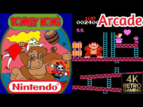 Donkey Kong Arcade ( Nintendo 1981 ) 4k Gameplay