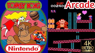 Donkey Kong Arcade ( Nintendo 1981 ) 4k Gameplay