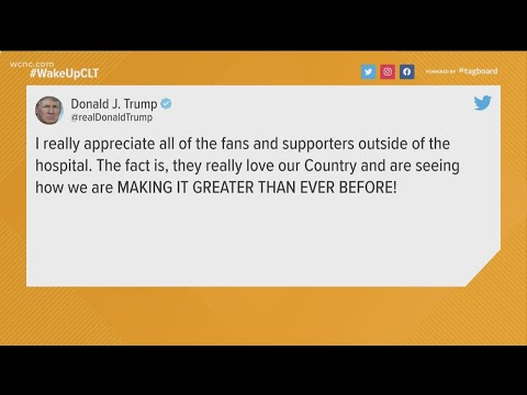 People react to President Trump's drive-by parade outside Walter Reed Medical Center