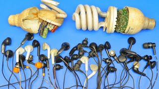 Old earphone and old cfl bulb best reuse idea