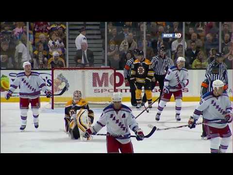 Sean Avery cheapshots Tim Thomas's head 4/5/09